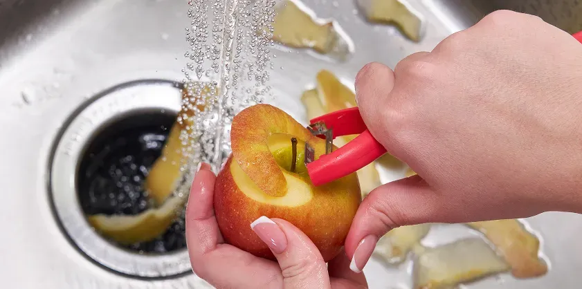 garbage-disposal-apple-peeling